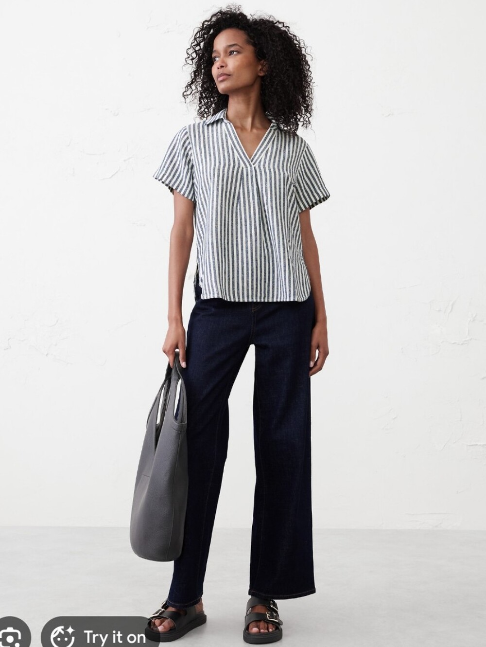 Banana Republic Linen-Blend Collared Top- XXL